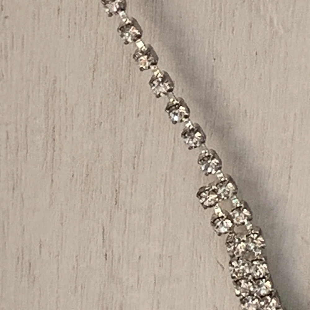 Vintage Rhinestone Waterfall Lariat Necklace - Picture 5 of 7